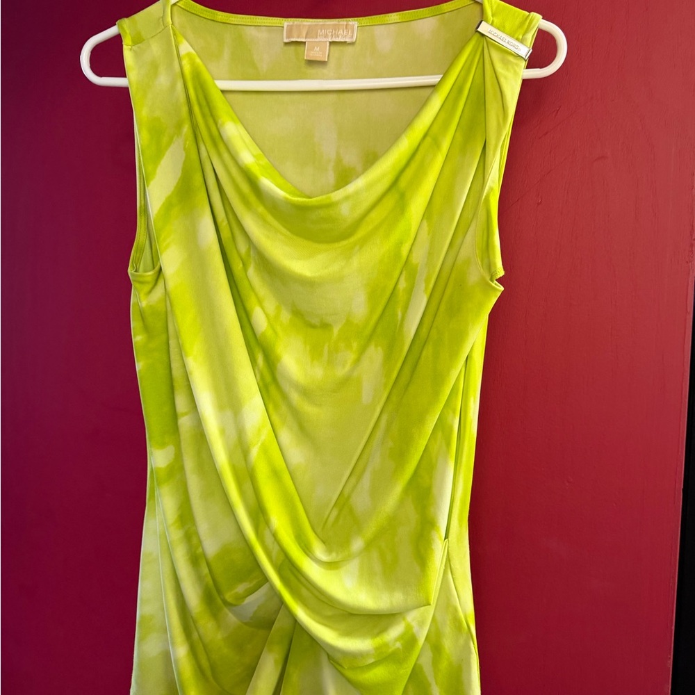 Michaels Lime Green Tie-Dye Top